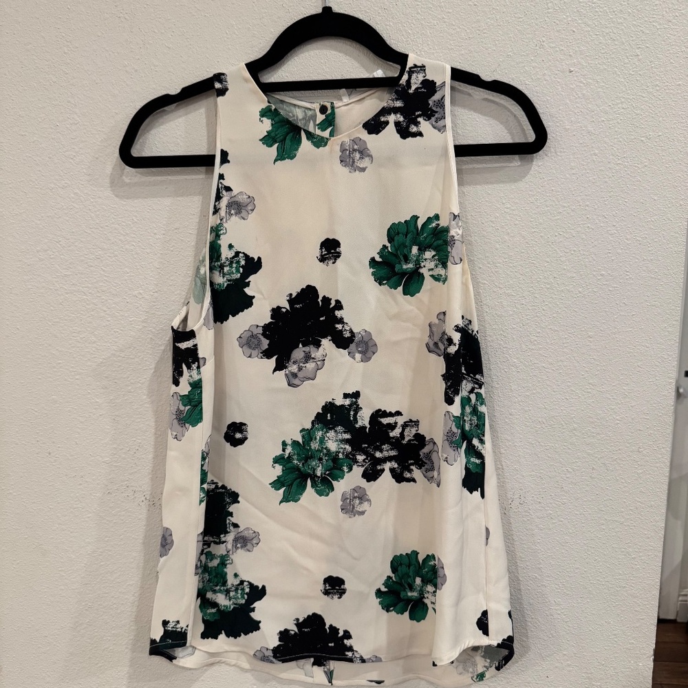 ALC Floral Sleeveless Cream Blouse Medium